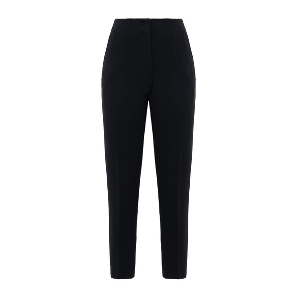 Blugirl by Blumarine Pantaloni Pantalone Donna a vita alta in cady Nero - Francavilla Moda
